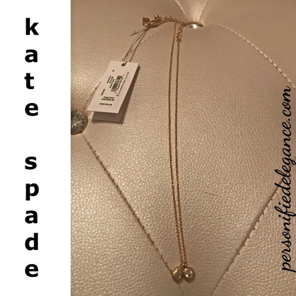 NEW Kate Spade Elegant Edge Dangle Charm Pendant Gold Tone Fashion Necklace - Picture 10 of 10